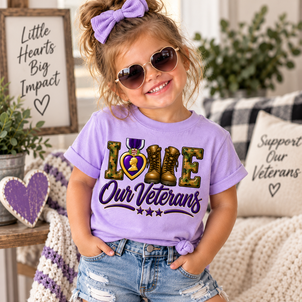 💜 Love Our Veterans Toddler T-Shirt | Rabbit Skins RS3301 | MOPHA Fundraiser