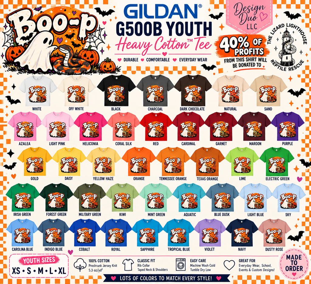 👻🐍 BOO-P! Ghost & Snake Halloween T-Shirt | Adult & Youth Sizes 🎃