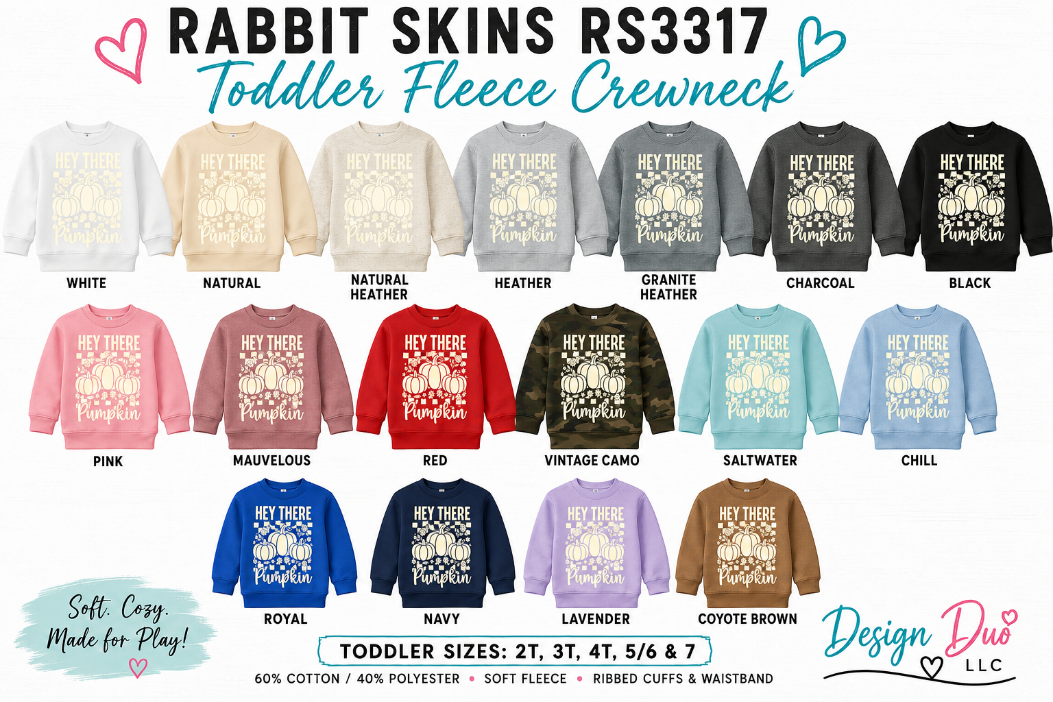 Toddler Pumpkin Sweatshirt | Fall Crewneck, Cotton Blend, Unisex Fit
