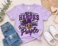 Real Heroes Wear Purple Toddler Tee | Veteran Patriotic Shirt | Rabbit Skins RS3301