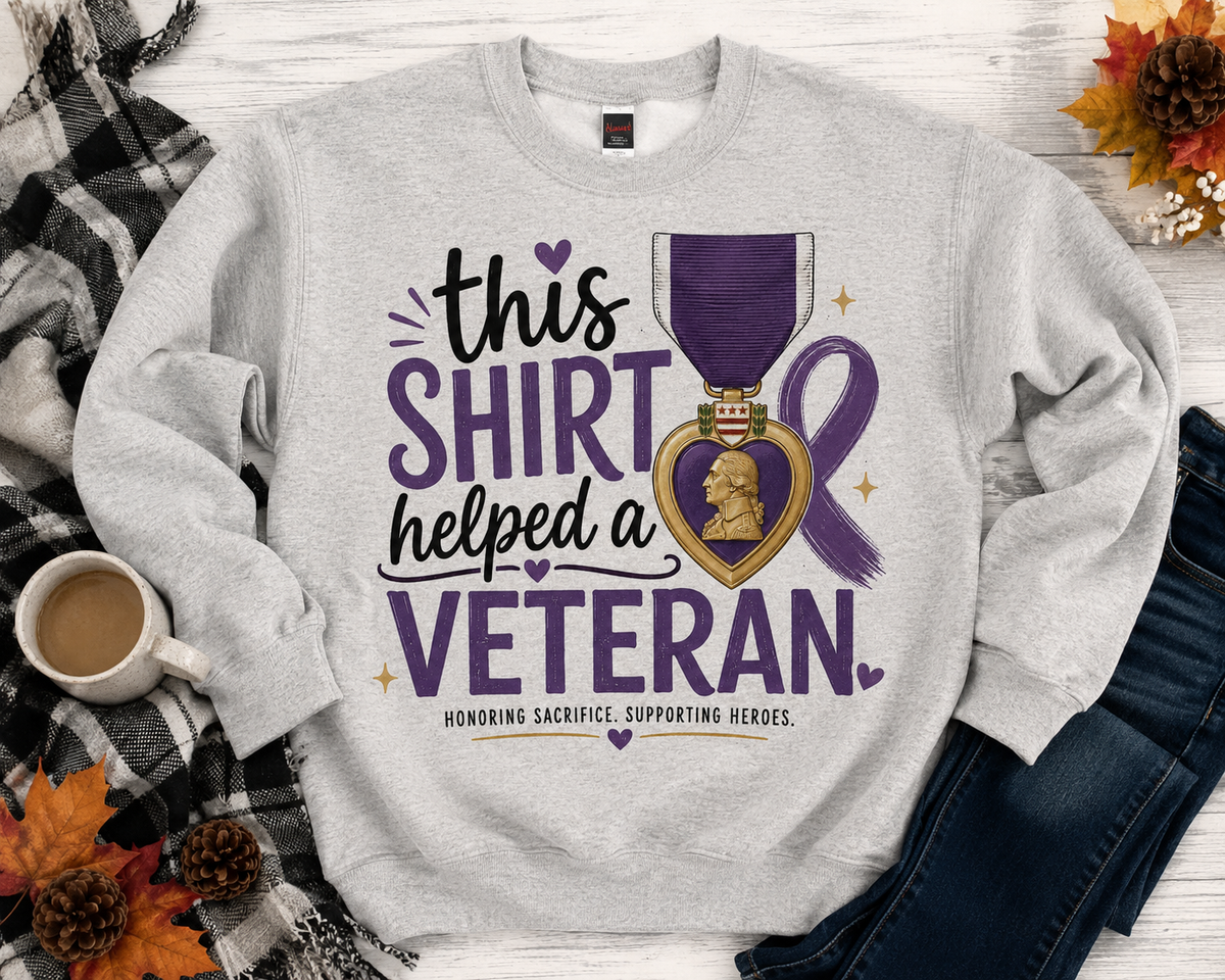 Adult Unisex Crewneck - This Shirt Helped a Veteran | MOPHA Fundraiser | Veteran Support Sweatshirt | Hanes P1607 Unisex Crewneck