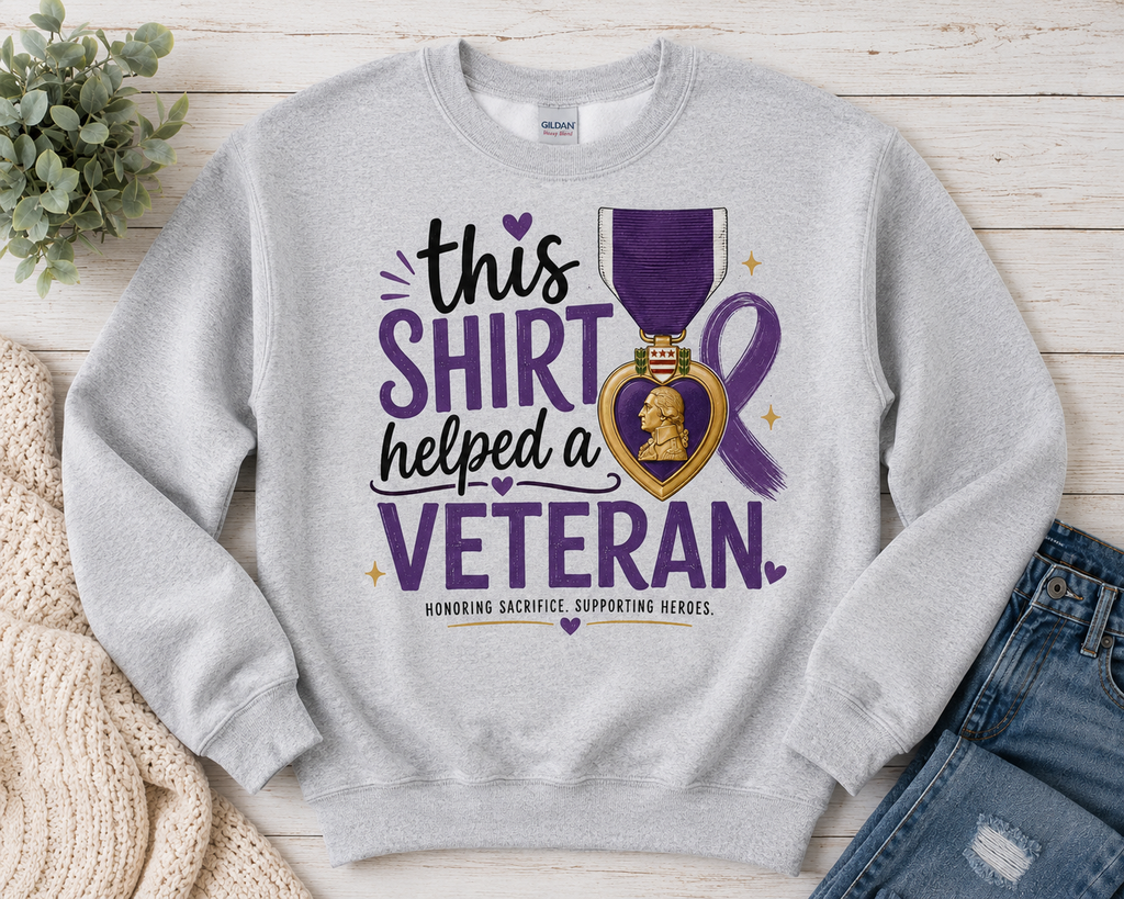 Youth Crewneck - “This Shirt Helped a Veteran” | MOPHA Fundraiser | Gildan G180B