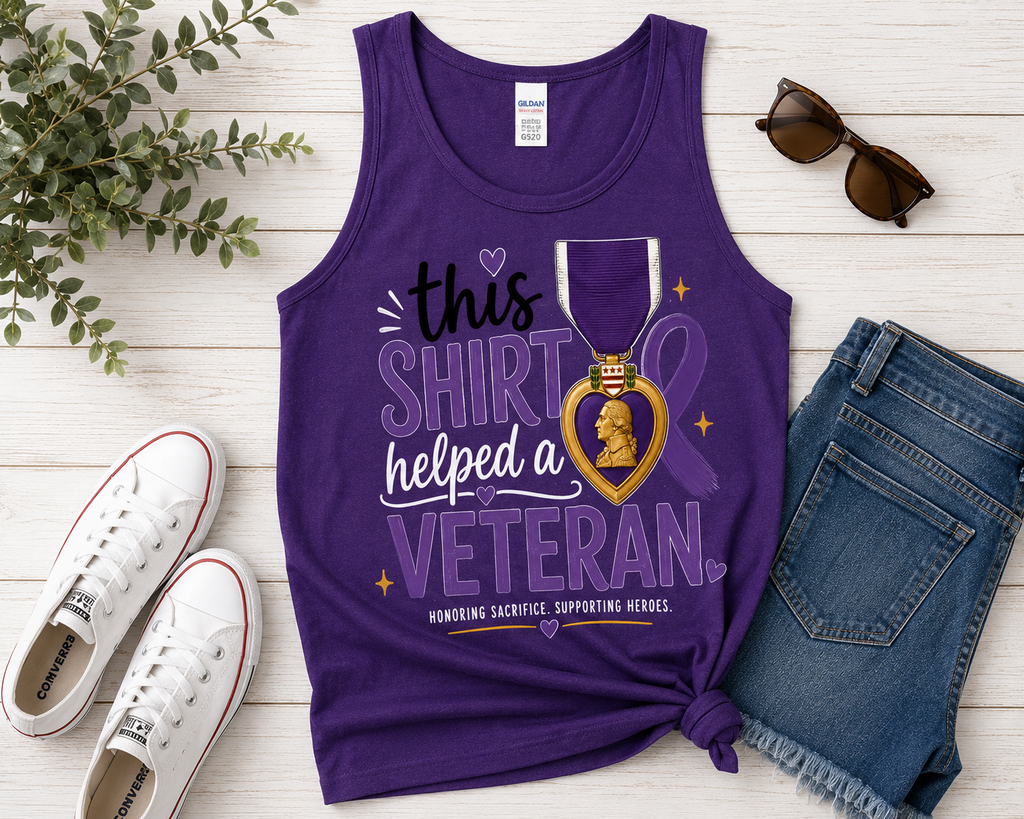 This Shirt Helped a Veteran Tank Top | Gildan G520 Unisex Tank | Veteran Support Shirt