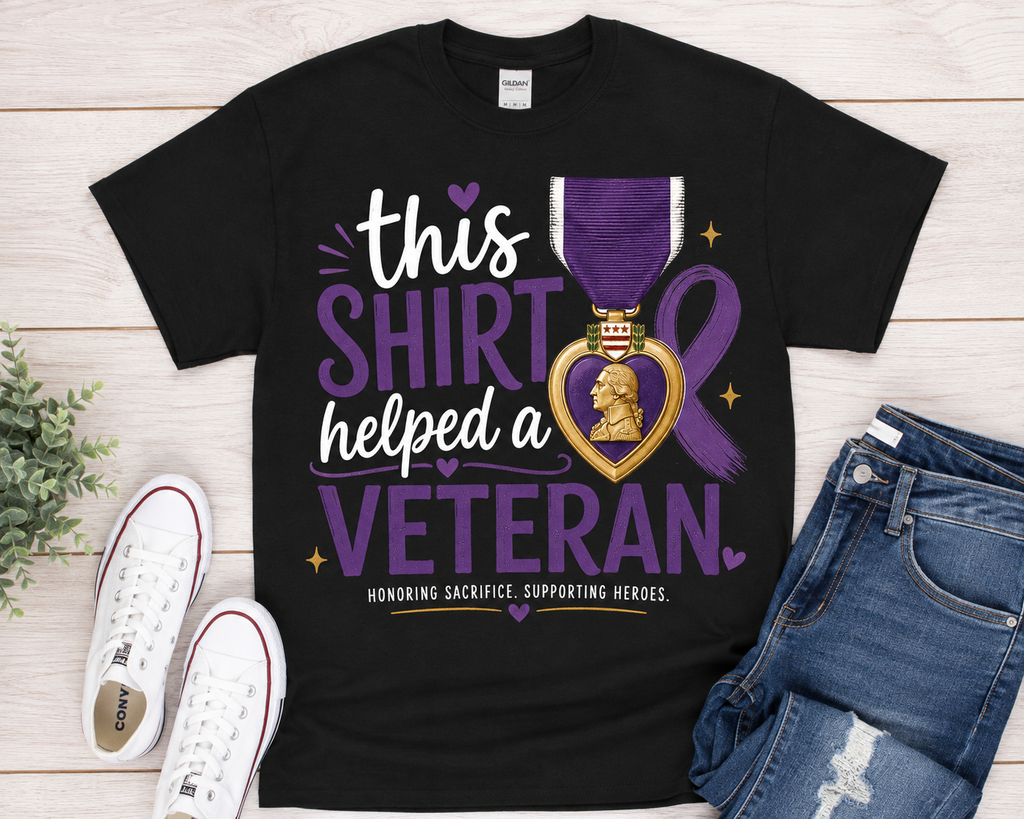 Adult Unisex Tee - This Shirt Helped a Veteran T-Shirt | Veteran Support Tee | Military Fundraiser Shirt | Gildan G500 Unisex Tee
