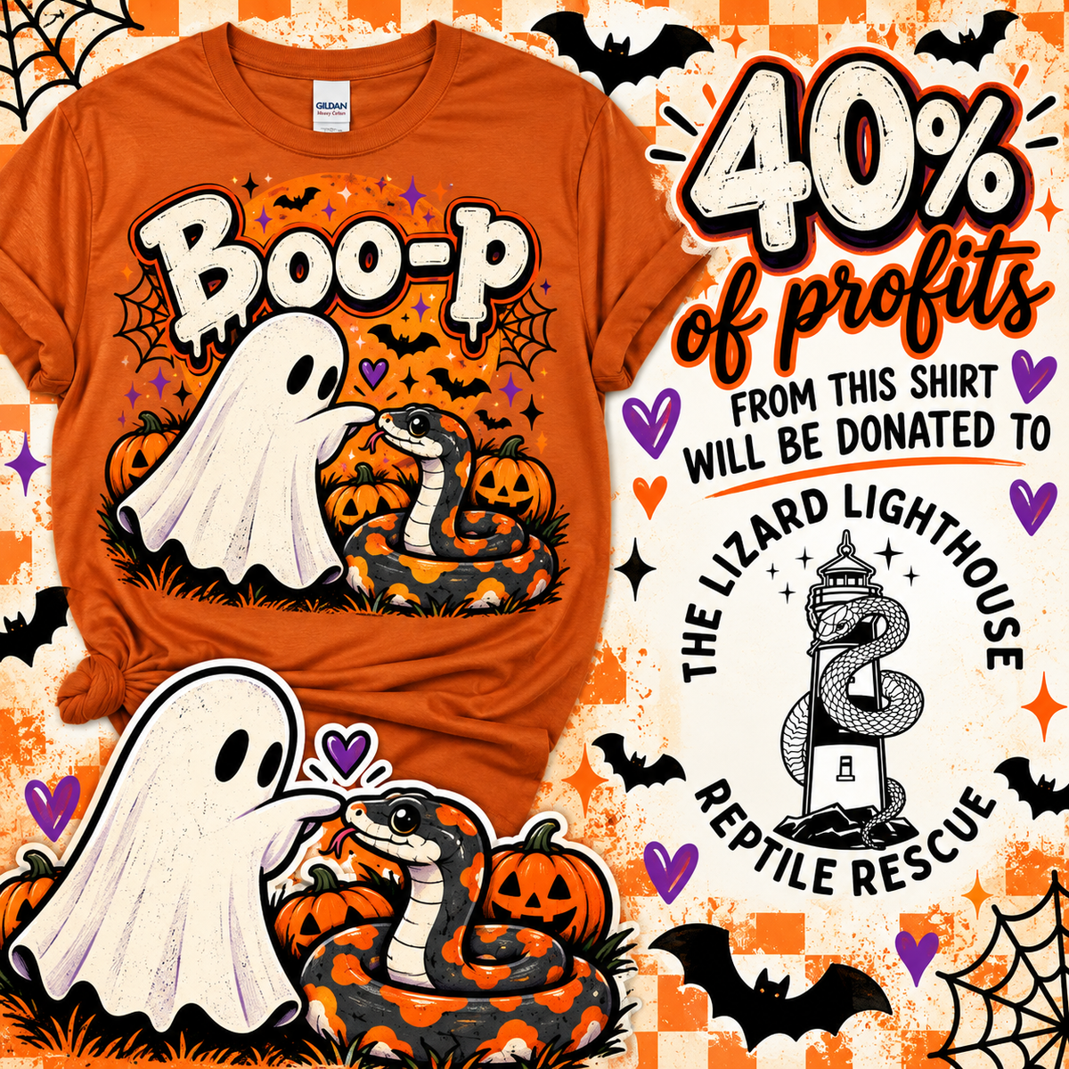 👻🐍 BOO-P! Ghost & Snake Halloween T-Shirt | Adult & Youth Sizes 🎃
