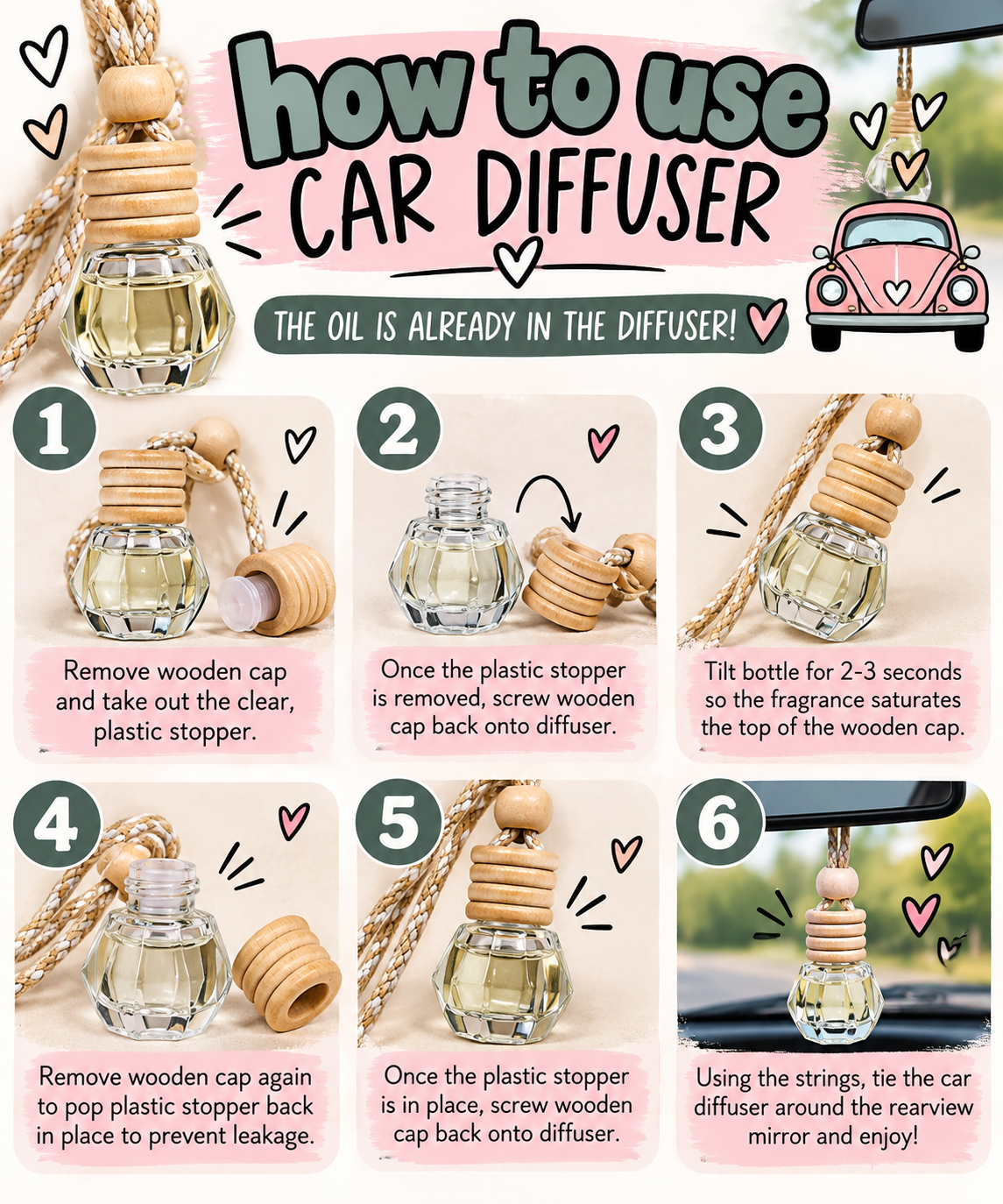 Autumn Wreath Car Diffuser | Fall Car Air Freshener | Hanging Oil Diffuser | Cozy Autumn Car Scent | Fall Car Accessory 🍂🚗