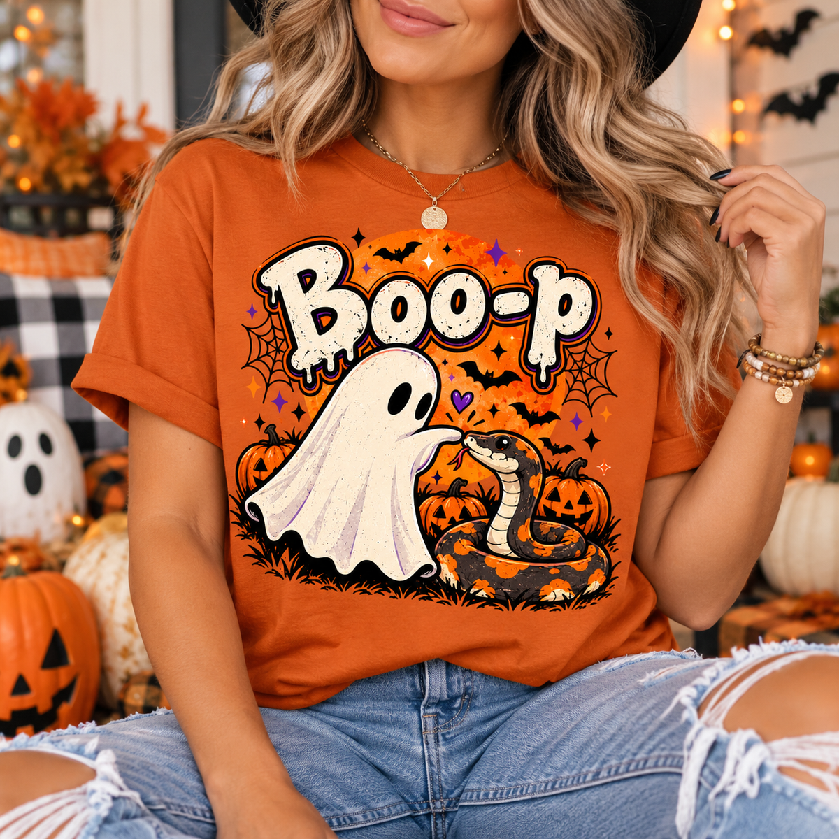 👻🐍 BOO-P! Ghost & Snake Halloween T-Shirt | Adult & Youth Sizes 🎃