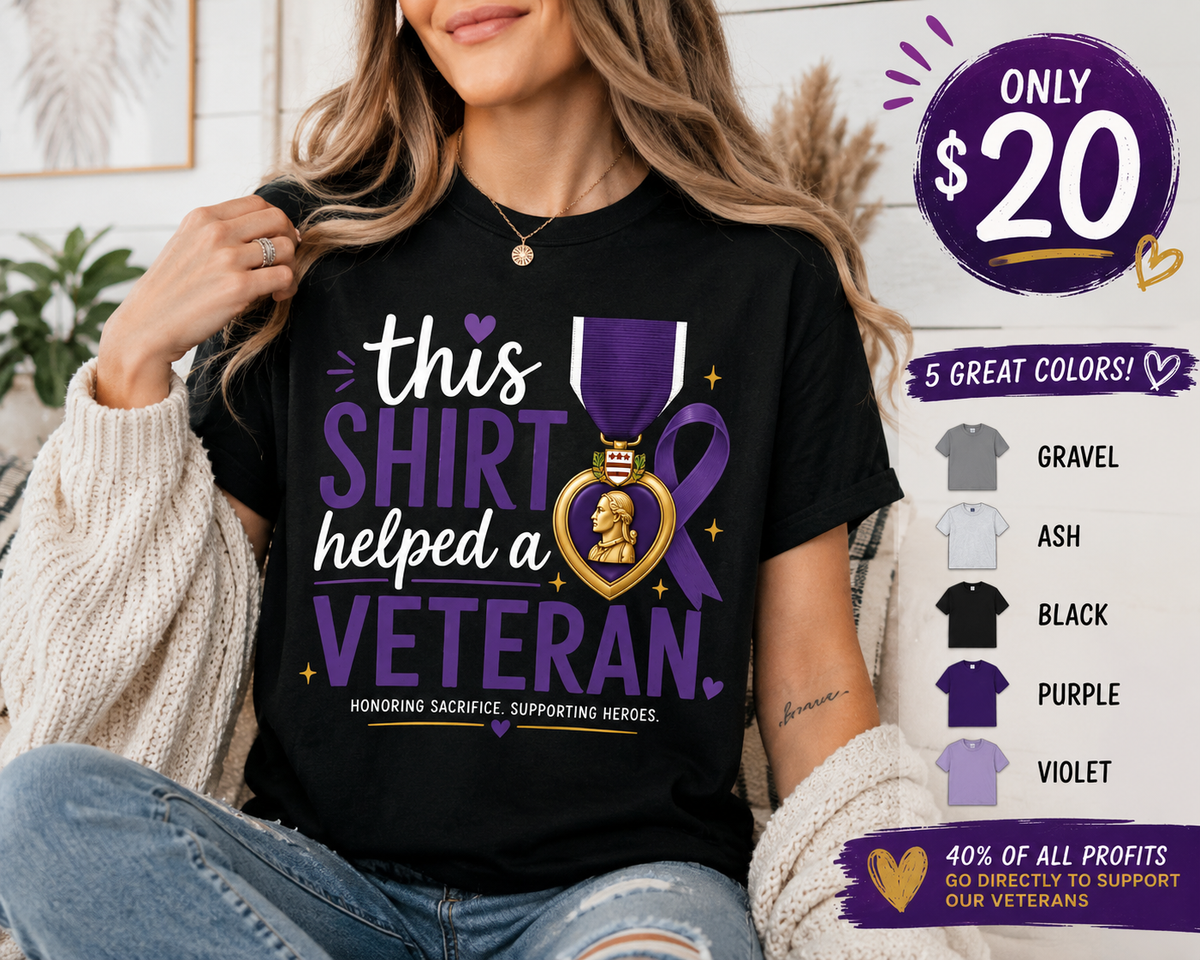 Adult Unisex Tee - This Shirt Helped a Veteran T-Shirt | Veteran Support Tee | Military Fundraiser Shirt | Gildan G500 Unisex Tee