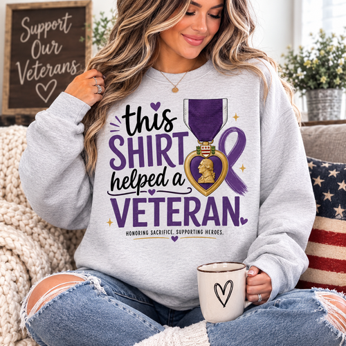 Adult Unisex Crewneck - This Shirt Helped a Veteran | MOPHA Fundraiser | Veteran Support Sweatshirt | Hanes P1607 Unisex Crewneck