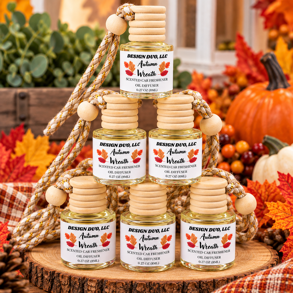 Autumn Wreath Car Diffuser | Fall Car Air Freshener | Hanging Oil Diffuser | Cozy Autumn Car Scent | Fall Car Accessory 🍂🚗