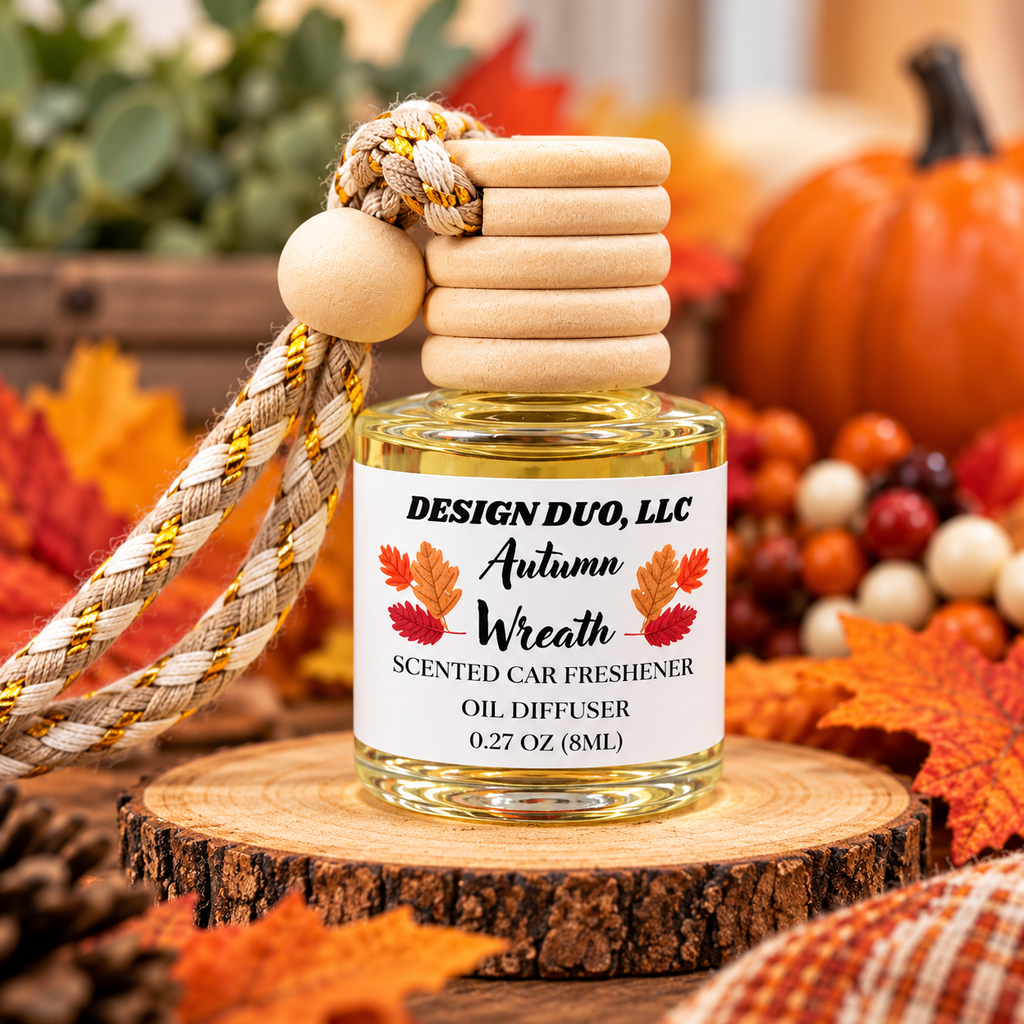 Autumn Wreath Car Diffuser | Fall Car Air Freshener | Hanging Oil Diffuser | Cozy Autumn Car Scent | Fall Car Accessory 🍂🚗
