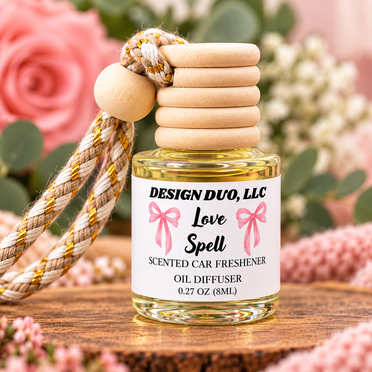 Love Spell Inspired Car Diffuser | Victoria’s Secret Type Scent Dupe | Hanging Car Air Freshener | 8mL Oil Diffuser | Girly Car Accessory